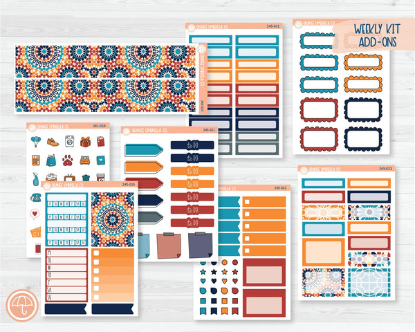 CLEARANCE | Weekly Add-On Planner Kit Stickers | Moroccan Courtyard 245-011