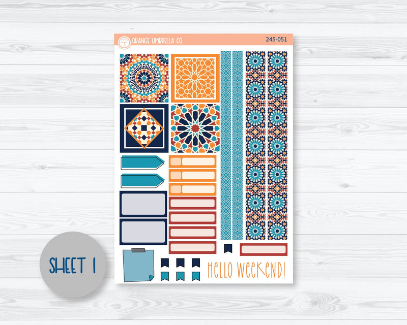 CLEARANCE | Hobonichi Cousin Planner Kit Stickers | Moroccan Courtyard 245-051