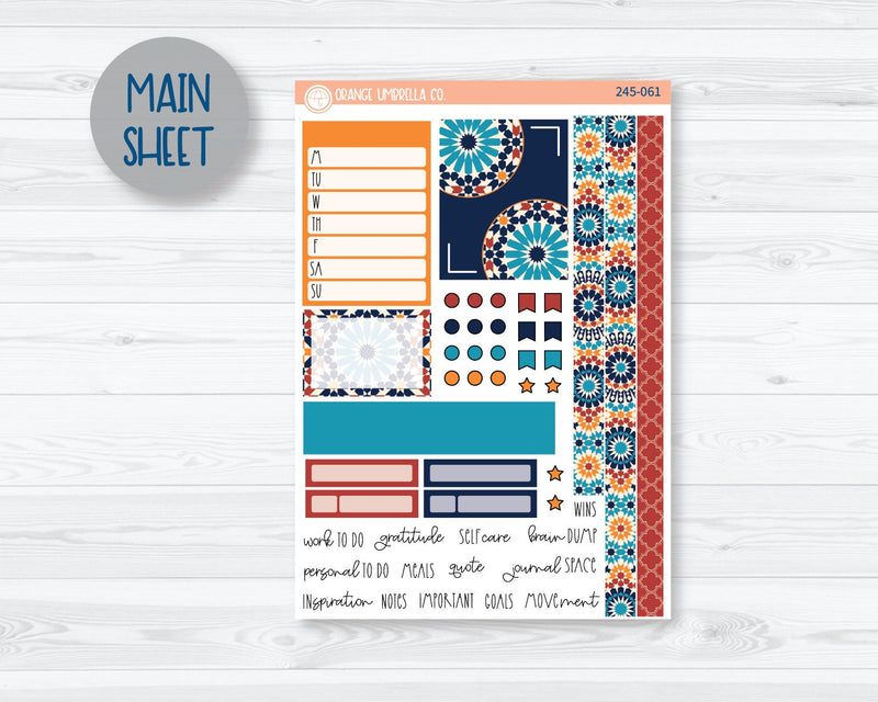 CLEARANCE | 7x9 Passion Weekly Planner Kit Stickers | Moroccan Courtyard 245-061