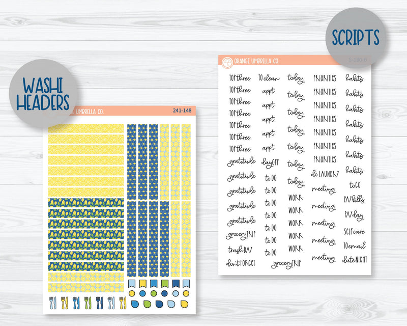 CLEARANCE | 7x9 Plum Daily Planner Kit Stickers | Lemon Squeezy 241-151