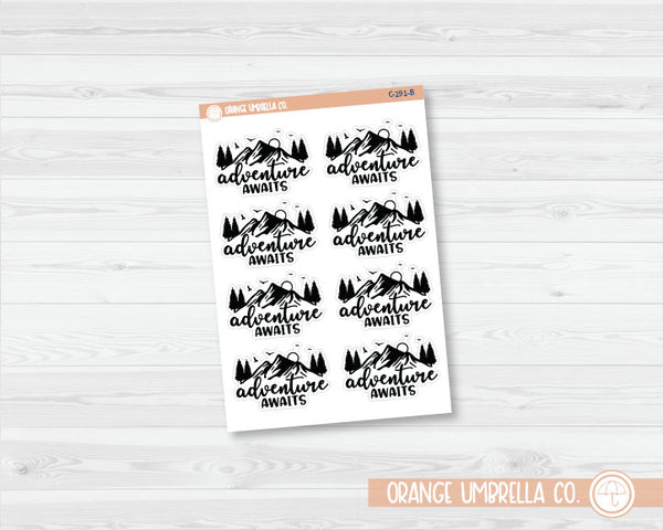 CLEARANCE | Adventure Awaits Camping Quote Planner Stickers | C-291-B