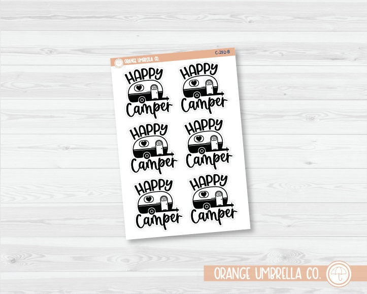 Happy Camper Camping Quote Planner Stickers | C-292-B