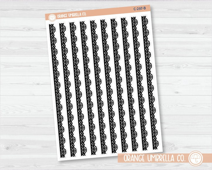 Lace Pattern Washi Strip Planner Stickers | C-297