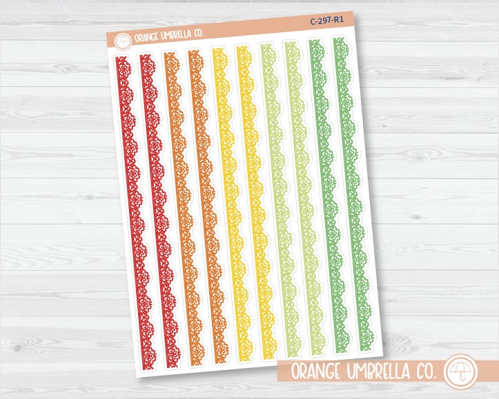 CLEARANCE | Lace Pattern Washi Strip Planner Stickers | C-297-CM