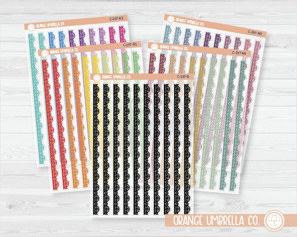 CLEARANCE | Lace Pattern Washi Strip Planner Stickers | C-297-CM