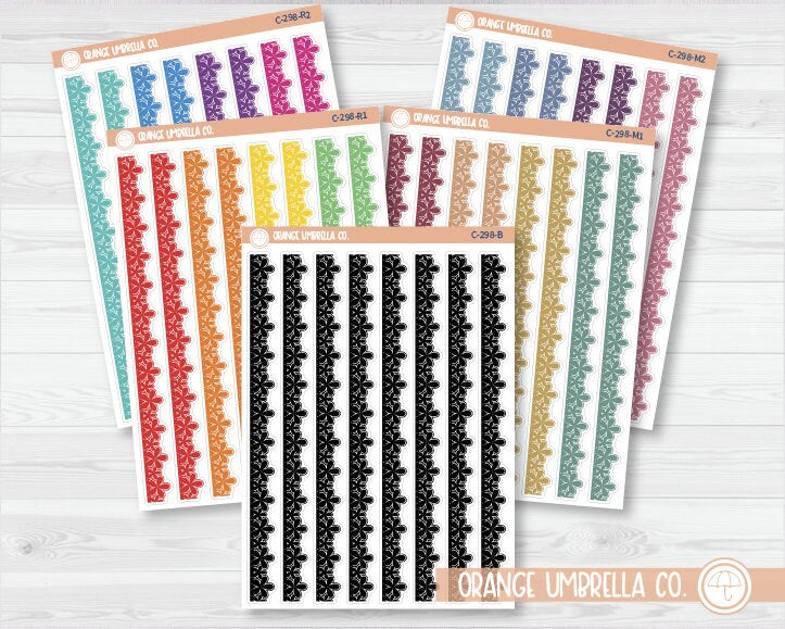 CLEARANCE | 5 Petal Flower Pattern Washi Strip Planner Stickers | C-298