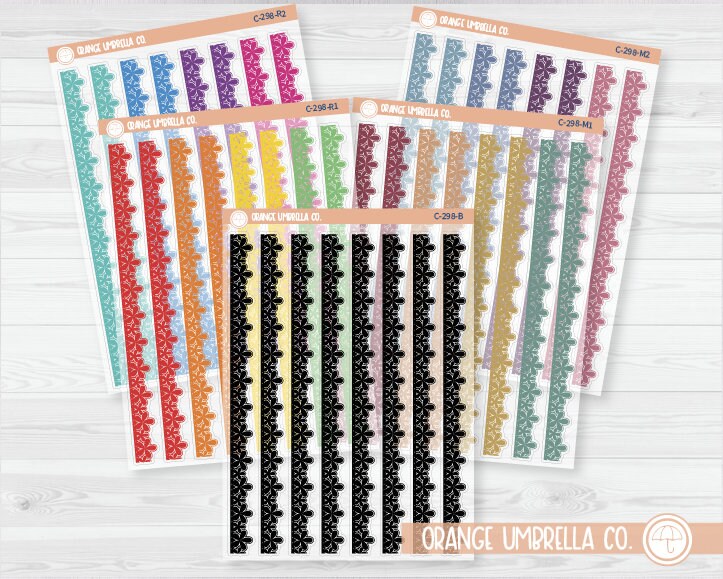 CLEARANCE | 5 Petal Flower Pattern Washi Strip Planner Stickers | C-298-CM