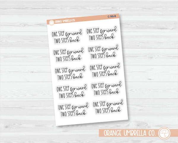 CLEARANCE | One Step Forward Two Steps Back Quote Planner Stickers | FC12 | C-305-B