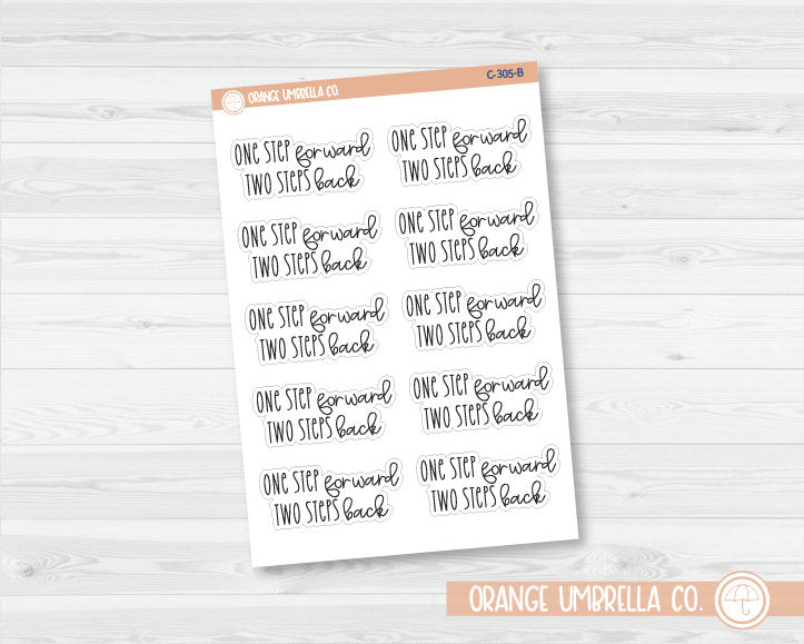 CLEARANCE | One Step Forward Two Steps Back Quote Planner Stickers | FC12 | C-305-B