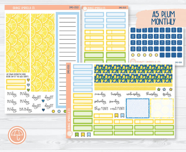 A5 Plum Monthly Planner Kit Stickers | Lemon Squeezy 241-211