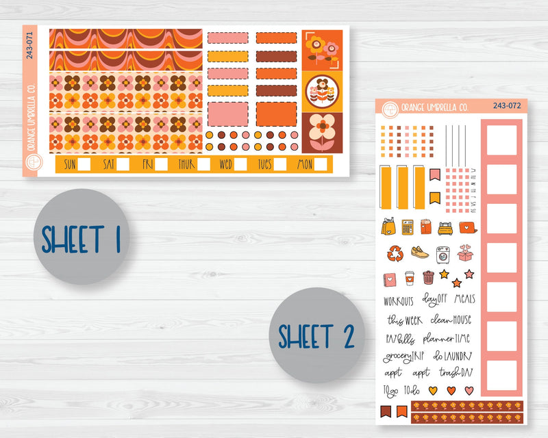 CLEARANCE | Hobonichi Weeks Planner Kit Stickers | Flower Child 243-071
