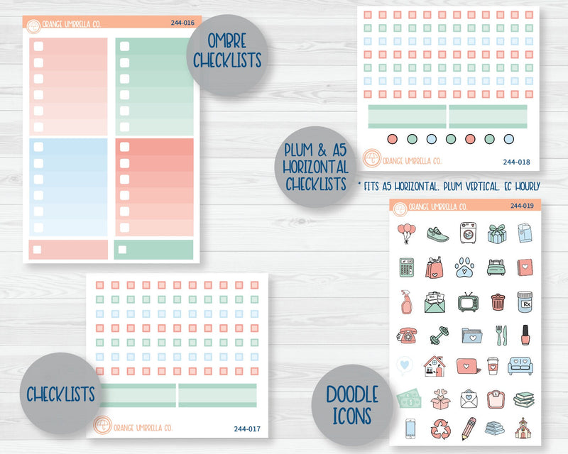 CLEARANCE | Weekly Add-On Planner Kit Stickers | Underwater 244-011
