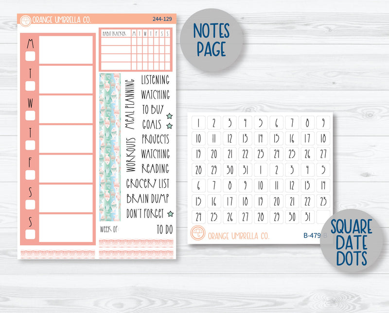CLEARANCE | A5 Daily Duo Planner Kit Stickers | Underwater 244-121
