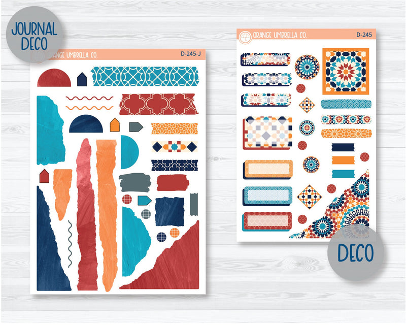 Moroccan Courtyard Kit Deco Planner Stickers | D-245