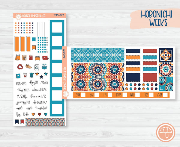 CLEARANCE | Hobonichi Weeks Planner Kit Stickers | Moroccan Courtyard 245-071