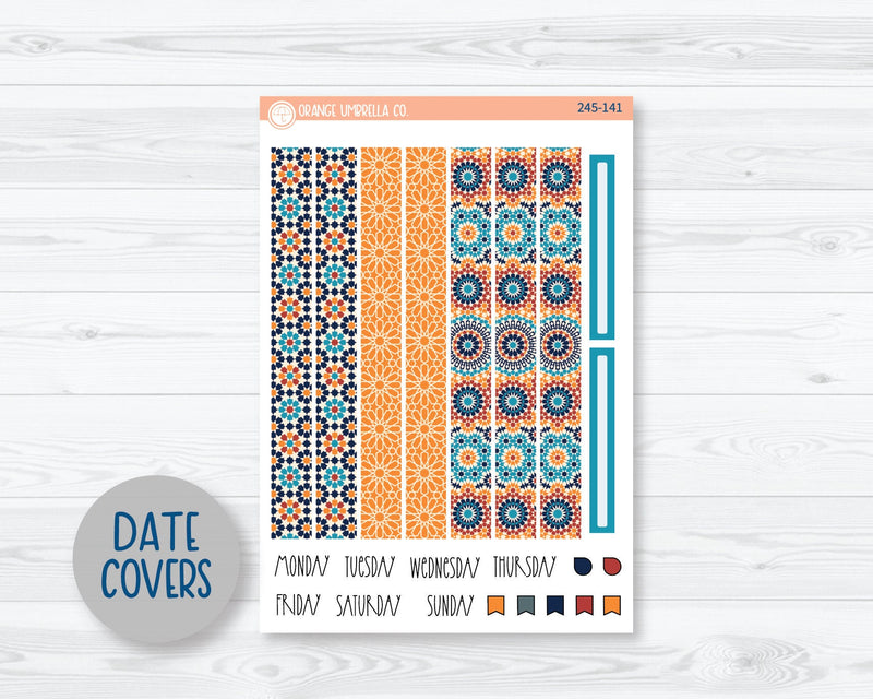 CLEARANCE | A5 Plum Daily Planner Kit Stickers | Moroccan Courtyard 245-141