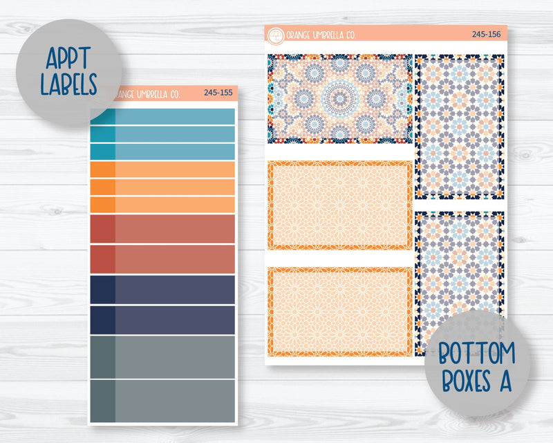 CLEARANCE | 7x9 Plum Daily Planner Kit Stickers | Moroccan Courtyard 245-151
