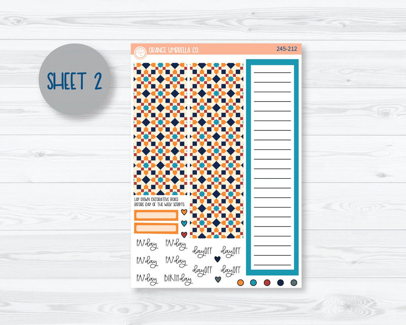 CLEARANCE | A5 Plum Monthly Planner Kit Stickers | Moroccan Courtyard 245-211