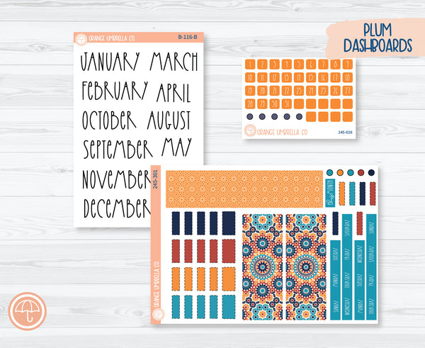 CLEARANCE | Hobonichi Weeks Monthly Planner Kit Stickers | Moroccan Courtyard 245-301