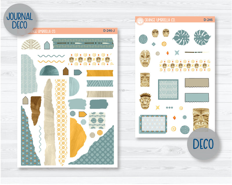Tiki Hut Kit Deco Planner Stickers | D-246