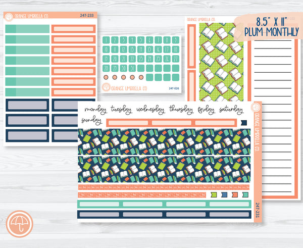 8.5x11 Plum Monthly Planner Kit Stickers | Page Turner 247-231
