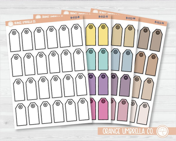 CLEARANCE | Hanging Tag Hand Doodled Planner Stickers | B-012