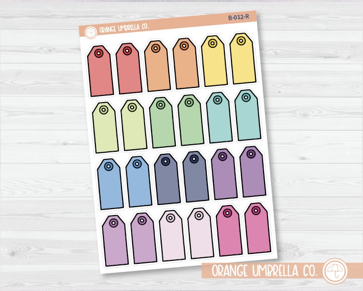 CLEARANCE | Hanging Tag Hand Doodled Planner Stickers | B-012