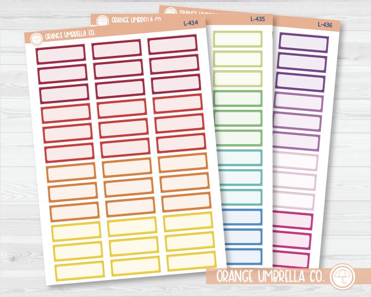 Hobonichi Label One Third Box Planner Stickers | Brights | L-434-L-436