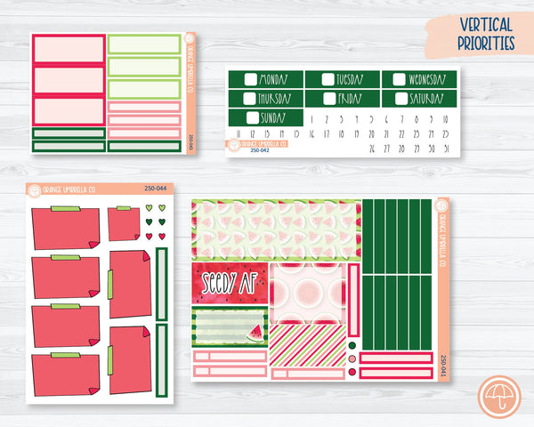 Plum Vertical Priorities Planner Kit Stickers | Sweet Summer Treat 250-041