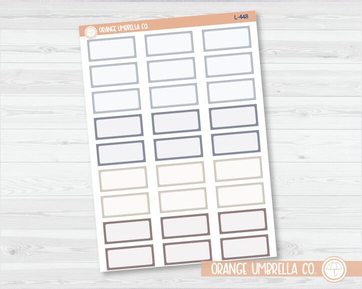 Hobonichi One Third Box Basic Planner Stickers | Muted | L-445-L-448