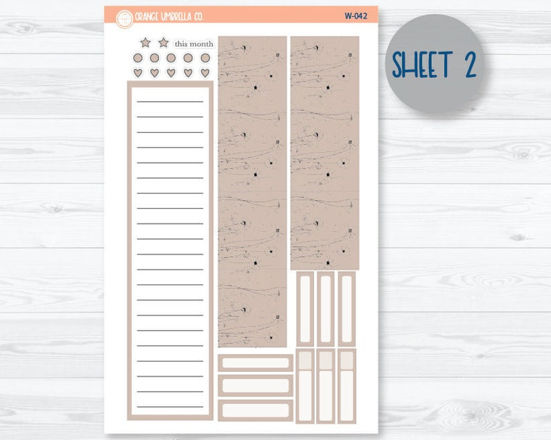 CLEARANCE | 7x9 EC Wildflower Monthly Planner Kit Stickers | March | W-018-030-042