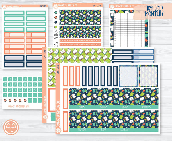 7x9 ECLP Monthly Planner Kit Stickers | Page Turner 247-251
