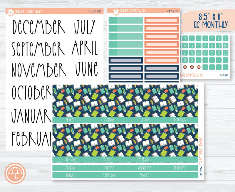 8.5 ECLP Monthly Planner Kit Stickers | Page Turner 247-261