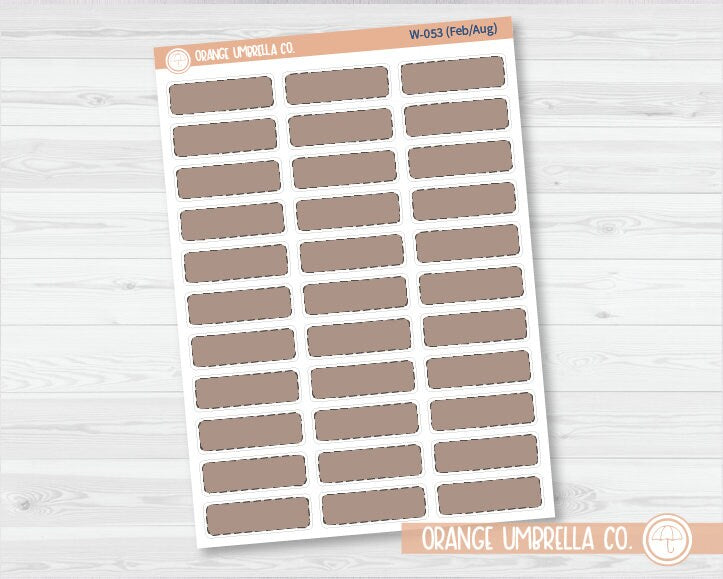 CLEARANCE | Stitched One Third Box Label Planner Stickers | Wildflower Palette | W-052-057