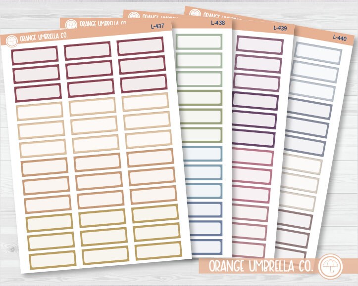 Hobonichi Label One Third Box Planner Stickers | Muted | L-437-L-440