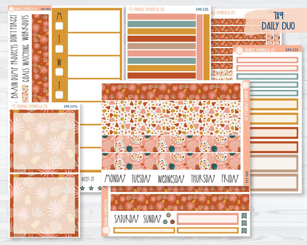 CLEARANCE | 7x9 Daily Duo Planner Kit Stickers | Tropical Escape 249-131