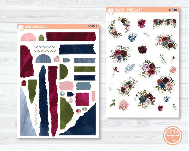 CLEARANCE | Floral Fantasy2 Deco & Journaling Planner Stickers | C-310