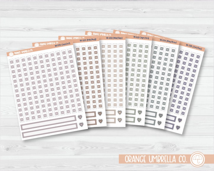 CLEARANCE | 7x9 Daily Duo Checklist Strip Planner Stickers | Wildflower Palette | W-100-105