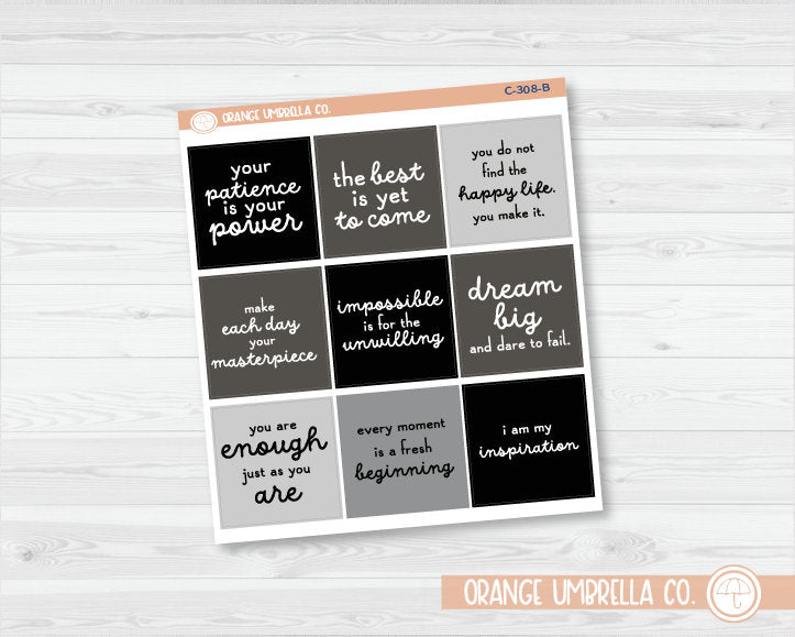 CLEARANCE | Empowerment Color Box Quote Planner Stickers | FC12 | C-308