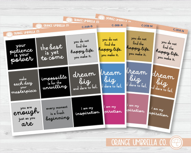 CLEARANCE | Empowerment Color Box Quote Planner Stickers | FC12 | C-308