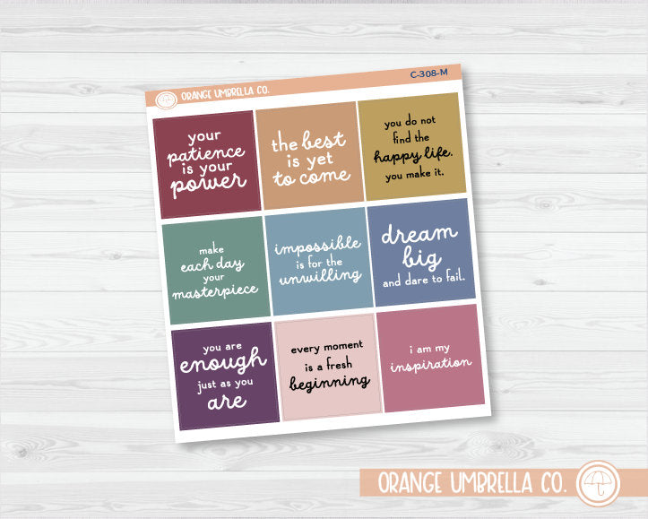 CLEARANCE | Empowerment Color Box Quote Planner Stickers | FC12 | C-308