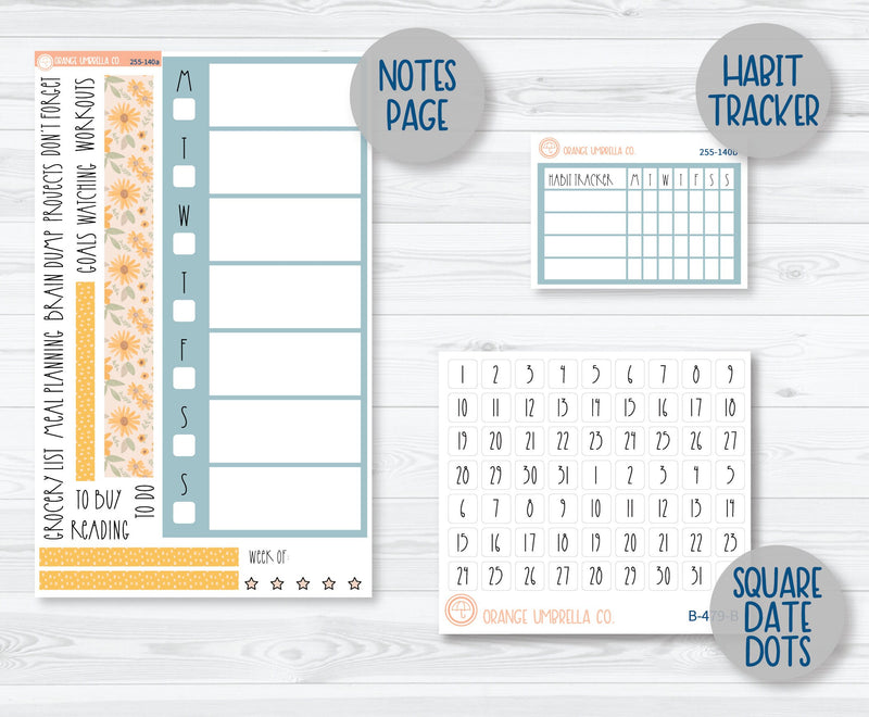 CLEARANCE | 7x9 Daily Duo Planner Kit Stickers | Sun-Drenched 255-131