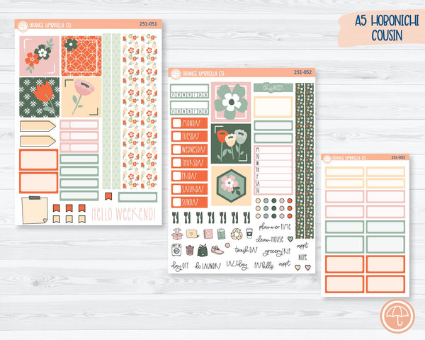 Hobonichi Cousin Planner Kit Stickers | Petals 251-051