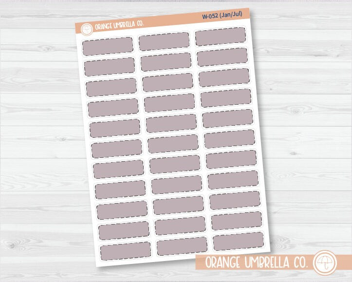 CLEARANCE | Stitched One Third Box Label Planner Stickers | Wildflower Palette | W-052-057