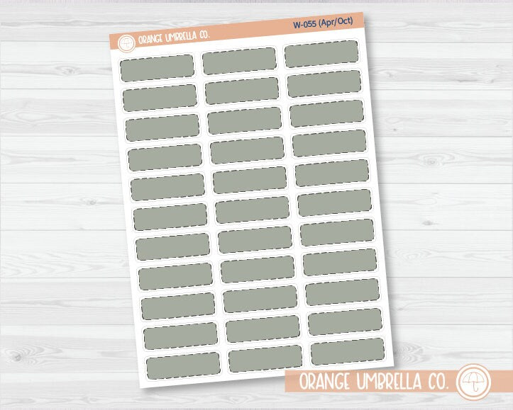 CLEARANCE | Stitched One Third Box Label Planner Stickers | Wildflower Palette | W-052-057