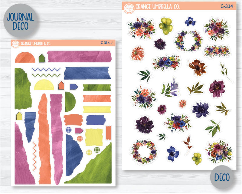 CLEARANCE | Floral Fantasy4 Deco & Journaling Planner Stickers | C-314