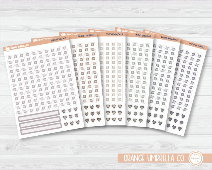 A5 Daily Duo Checklist Strip Planner Stickers | Wildflower Palette | W-094-099