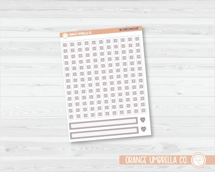 7x9 Daily Duo Checklist Strip Planner Stickers | Wildflower Palette | W-100-105