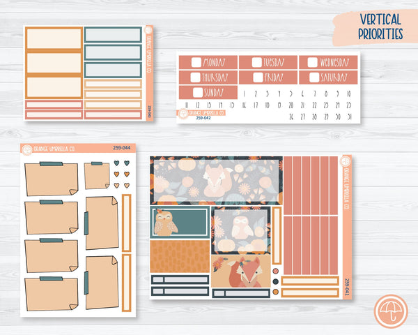 Plum Vertical Priorities Planner Kit Stickers | Feisty Fox 259-041