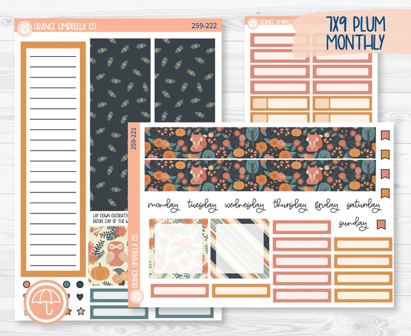 7x9 Plum Monthly Planner Kit Stickers | Feisty Fox-221